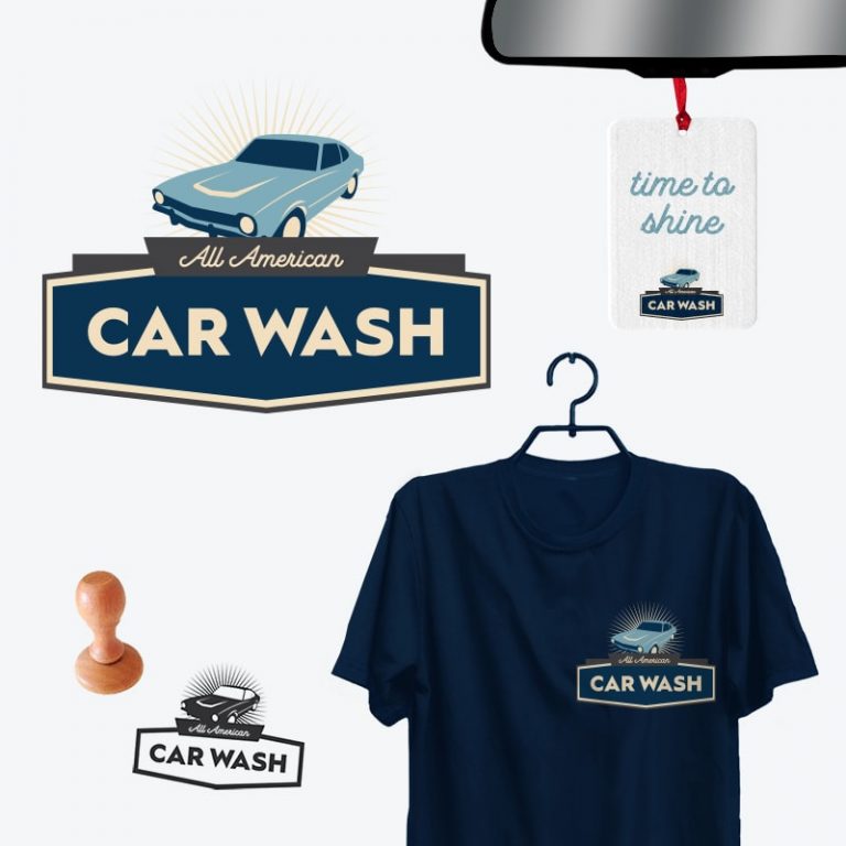 AllAmerican Car Wash Brand Identity Design Laura Busche